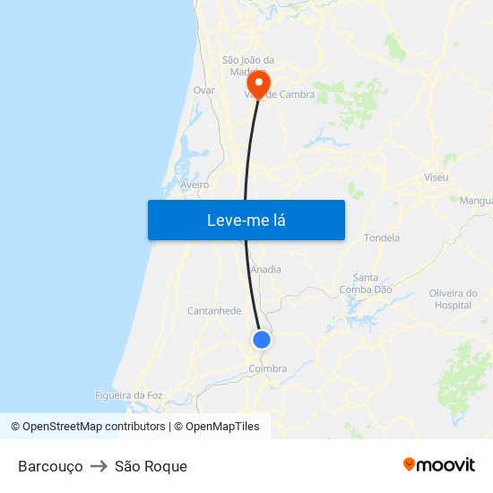 Barcouço to São Roque map