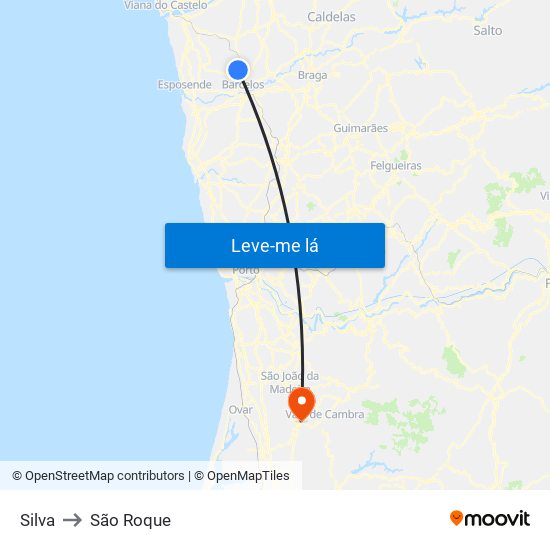 Silva to São Roque map