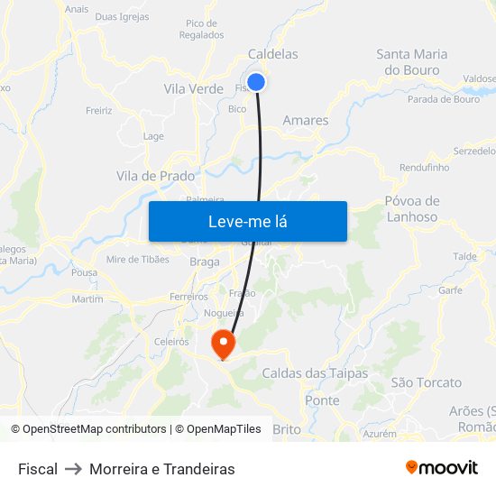 Fiscal to Morreira e Trandeiras map