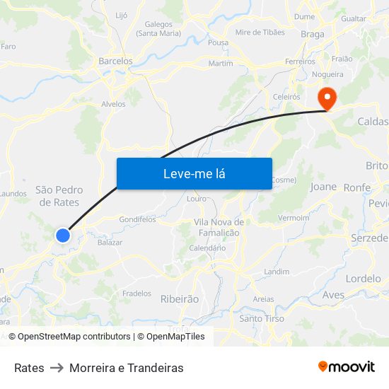 Rates to Morreira e Trandeiras map