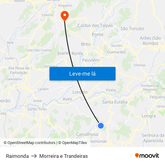 Raimonda to Morreira e Trandeiras map