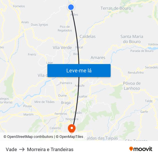 Vade to Morreira e Trandeiras map