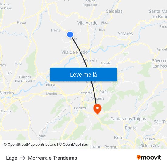 Lage to Morreira e Trandeiras map