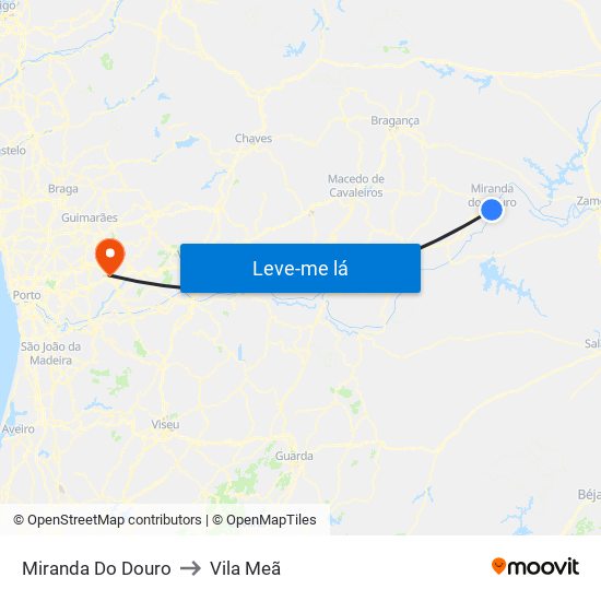 Miranda Do Douro to Vila Meã map