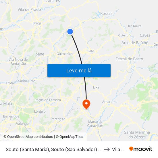 Souto (Santa Maria), Souto (São Salvador) e Gondomar to Vila Meã map