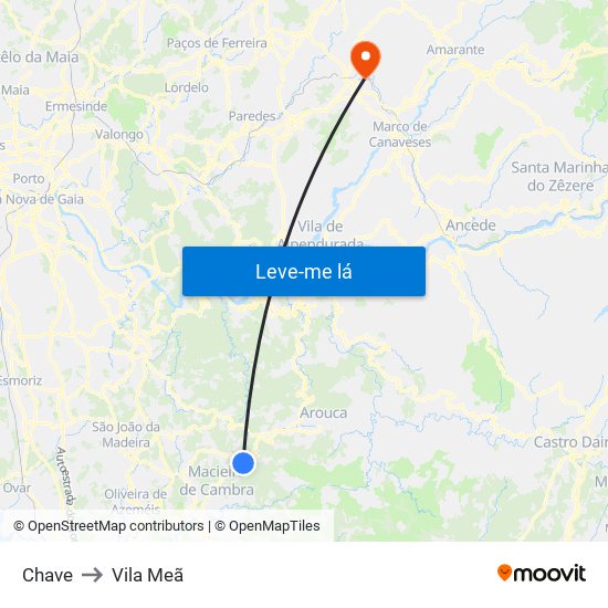 Chave to Vila Meã map