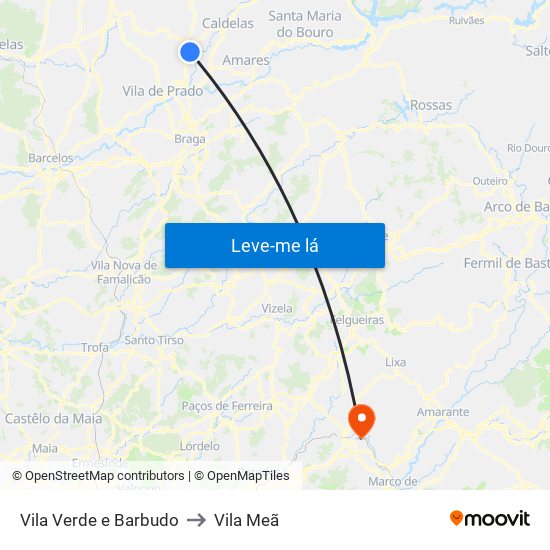 Vila Verde e Barbudo to Vila Meã map