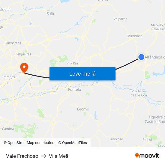 Vale Frechoso to Vila Meã map