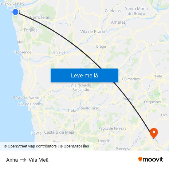 Anha to Vila Meã map
