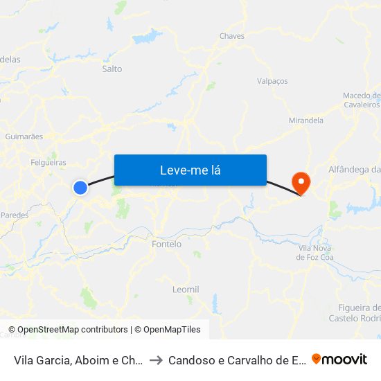 Vila Garcia, Aboim e Chapa to Candoso e Carvalho de Egas map