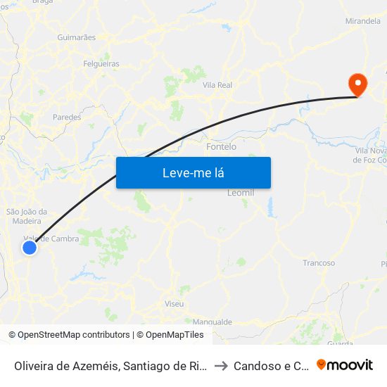 Oliveira de Azeméis, Santiago de Riba-Ul, Ul, Macinhata da Seixa e Madail to Candoso e Carvalho de Egas map