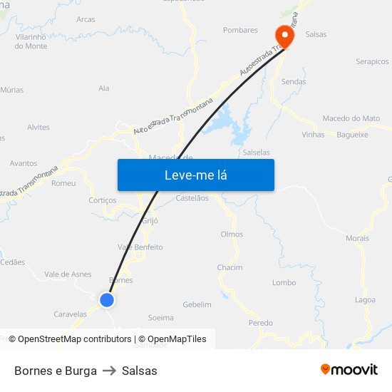 Bornes e Burga to Salsas map