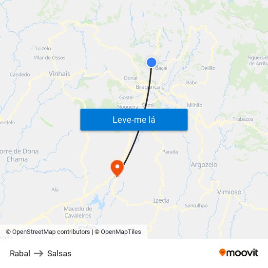 Rabal to Salsas map