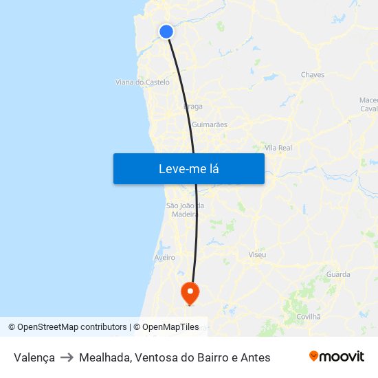 Valença to Mealhada, Ventosa do Bairro e Antes map