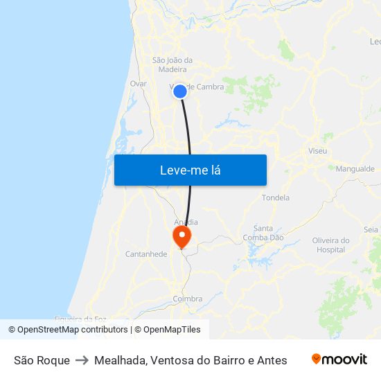 São Roque to Mealhada, Ventosa do Bairro e Antes map