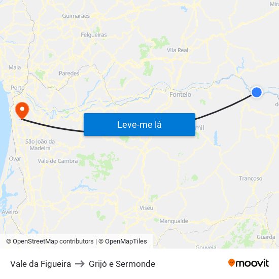 Vale da Figueira to Grijó e Sermonde map