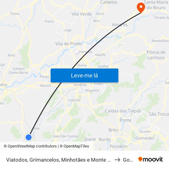 Viatodos, Grimancelos, Minhotães e Monte de Fralães to Goães map