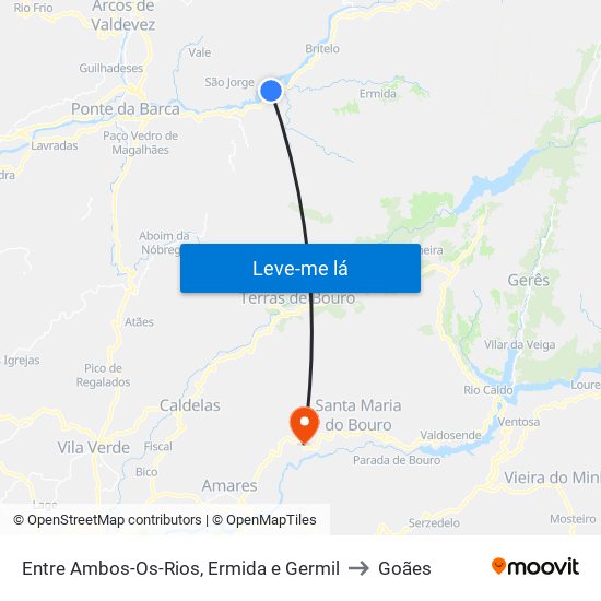 Entre Ambos-Os-Rios, Ermida e Germil to Goães map