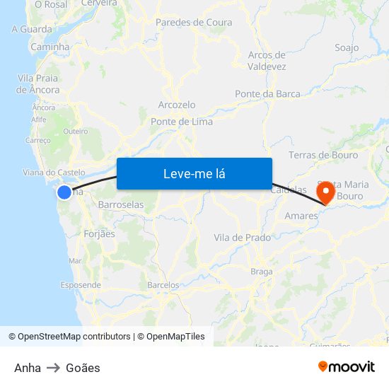 Anha to Goães map