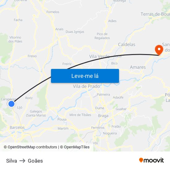 Silva to Goães map