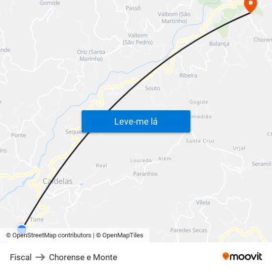 Fiscal to Chorense e Monte map