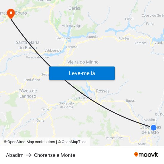 Abadim to Chorense e Monte map