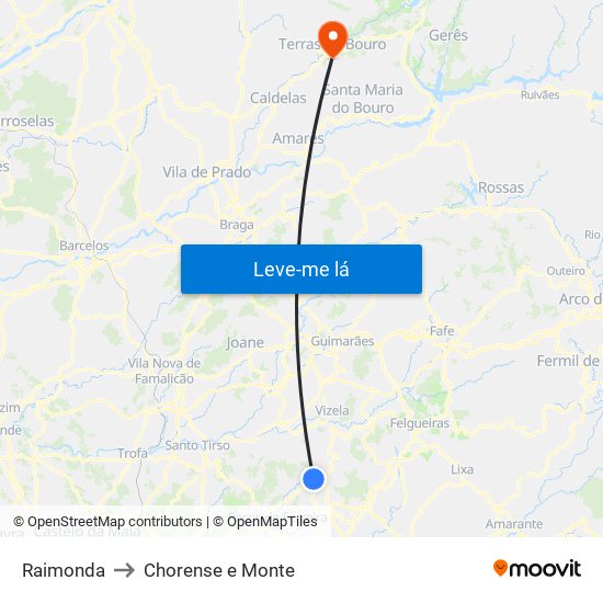 Raimonda to Chorense e Monte map