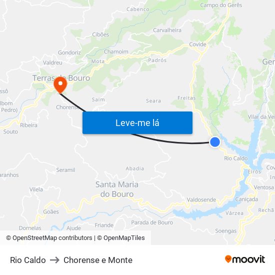 Rio Caldo to Chorense e Monte map