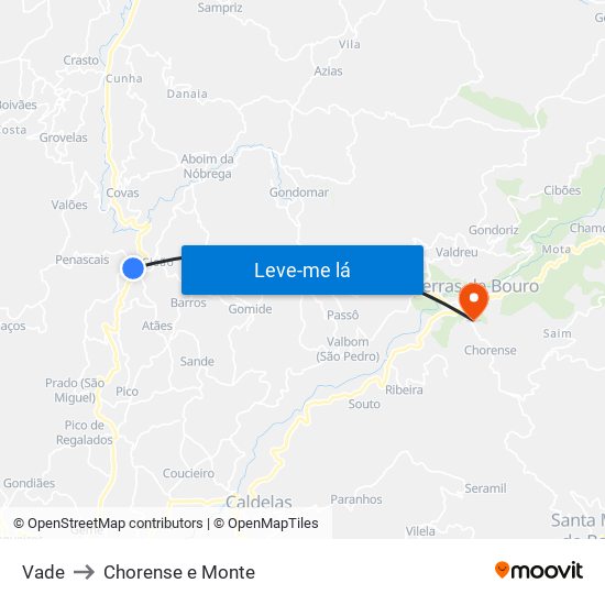 Vade to Chorense e Monte map