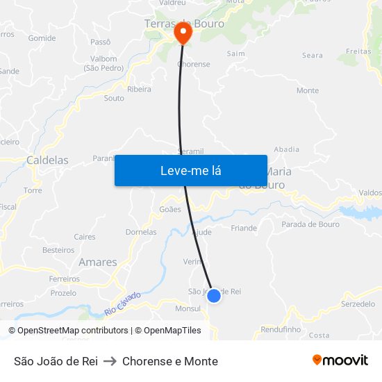 São João de Rei to Chorense e Monte map