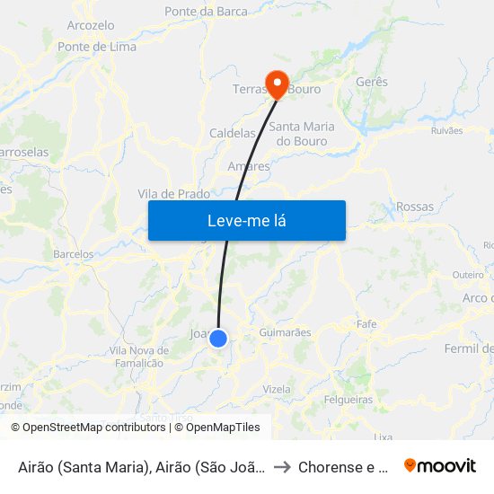 Airão (Santa Maria), Airão (São João) e Vermil to Chorense e Monte map