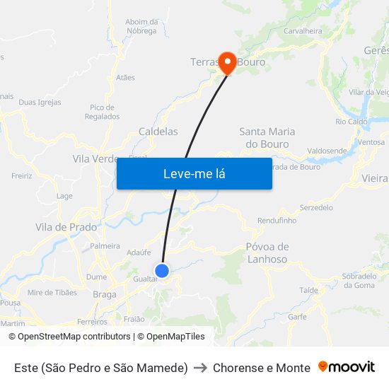 Este (São Pedro e São Mamede) to Chorense e Monte map