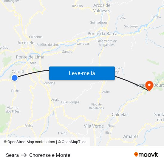 Seara to Chorense e Monte map