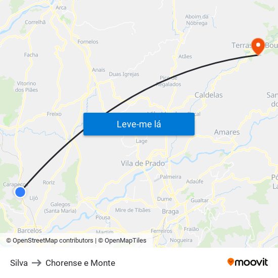 Silva to Chorense e Monte map