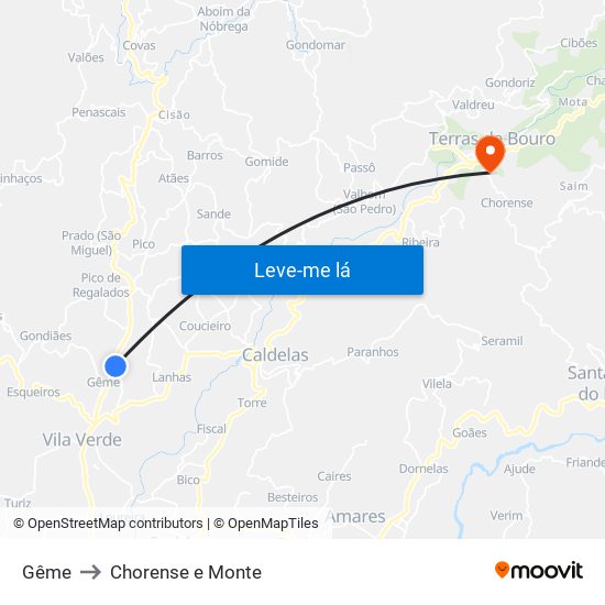 Gême to Chorense e Monte map