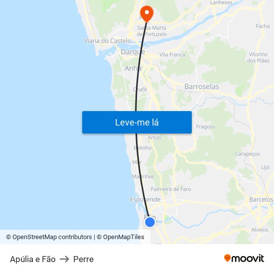 Apúlia e Fão to Perre map