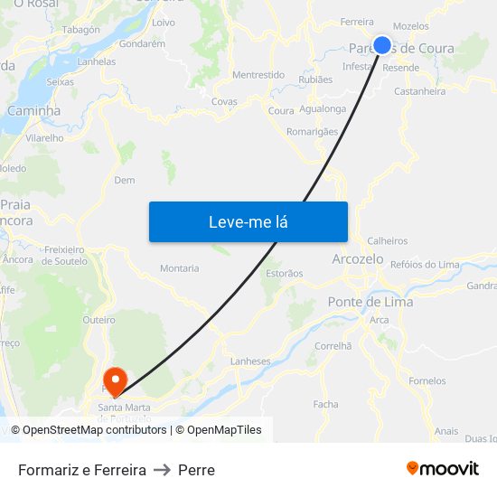 Formariz e Ferreira to Perre map