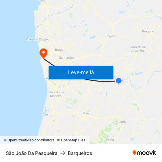 São João Da Pesqueira to Barqueiros map