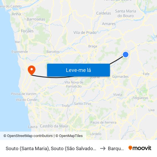 Souto (Santa Maria), Souto (São Salvador) e Gondomar to Barqueiros map