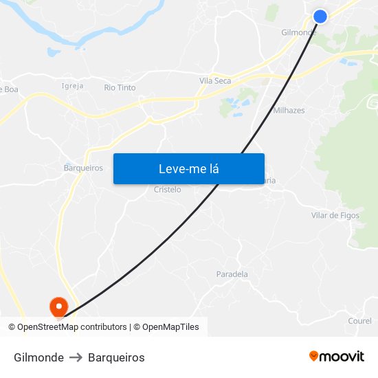 Gilmonde to Barqueiros map