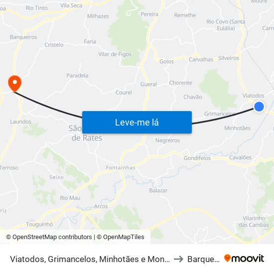 Viatodos, Grimancelos, Minhotães e Monte de Fralães to Barqueiros map