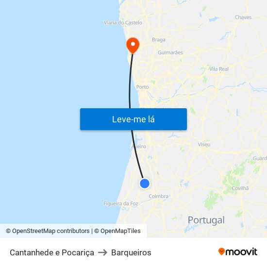 Cantanhede e Pocariça to Barqueiros map