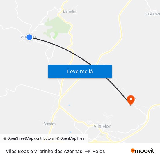 Vilas Boas e Vilarinho das Azenhas to Roios map