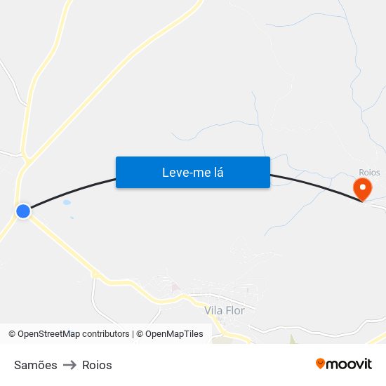 Samões to Roios map