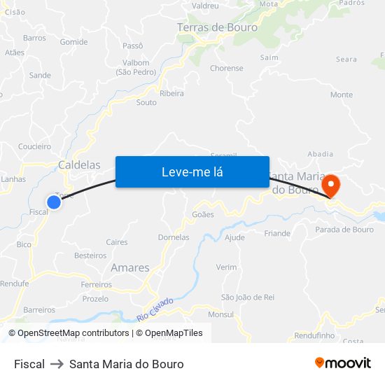 Fiscal to Santa Maria do Bouro map