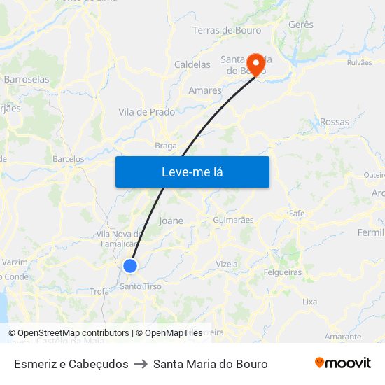 Esmeriz e Cabeçudos to Santa Maria do Bouro map