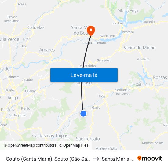 Souto (Santa Maria), Souto (São Salvador) e Gondomar to Santa Maria do Bouro map