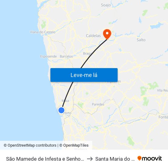 São Mamede de Infesta e Senhora da Hora to Santa Maria do Bouro map