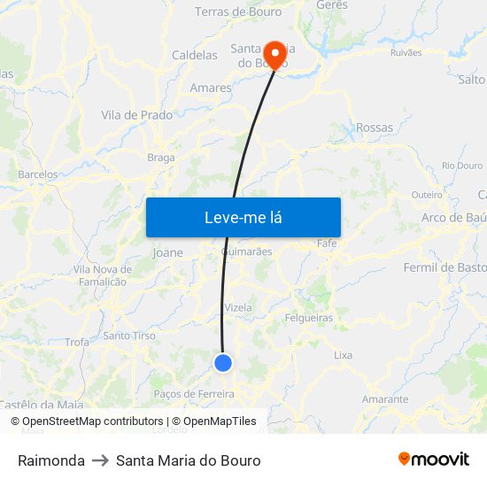 Raimonda to Santa Maria do Bouro map