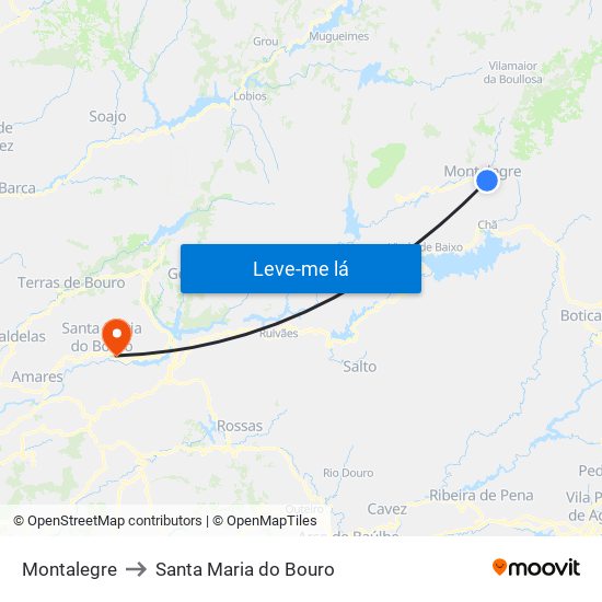 Montalegre to Santa Maria do Bouro map
